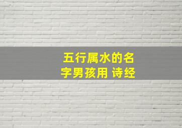 五行属水的名字男孩用 诗经